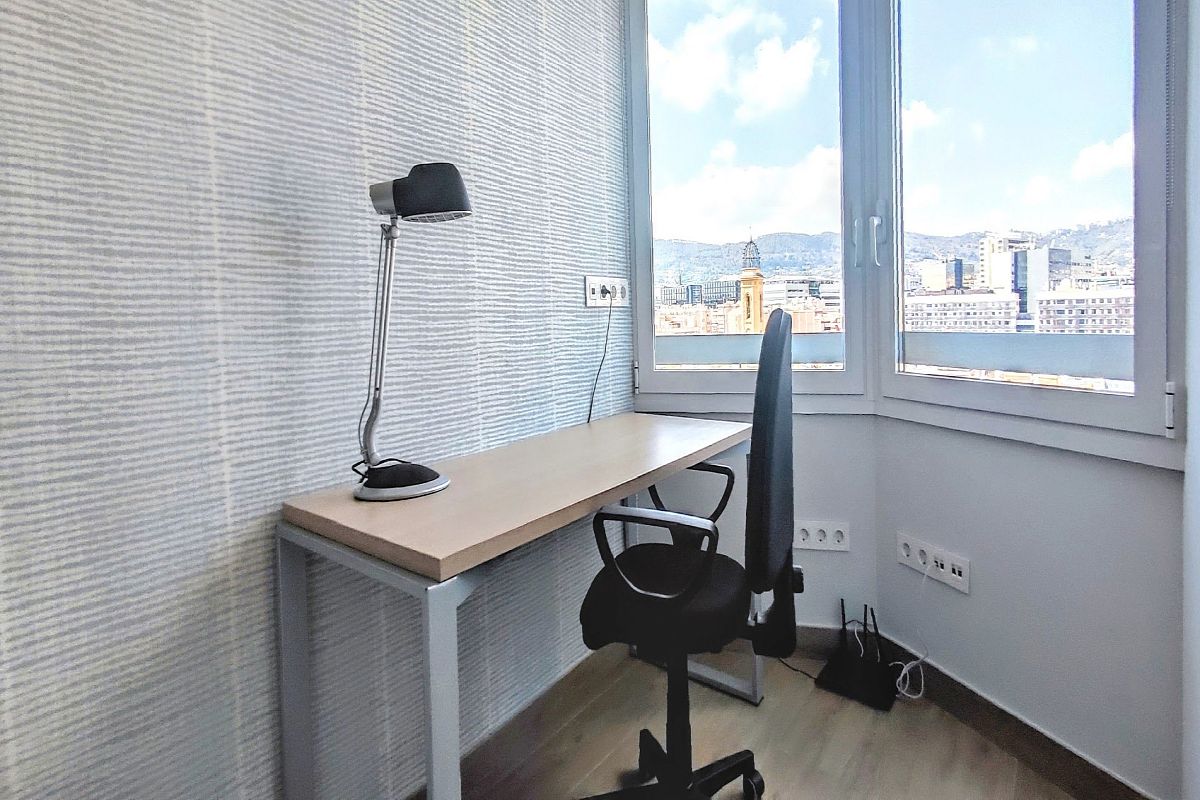 Desk and chair setup for remote work