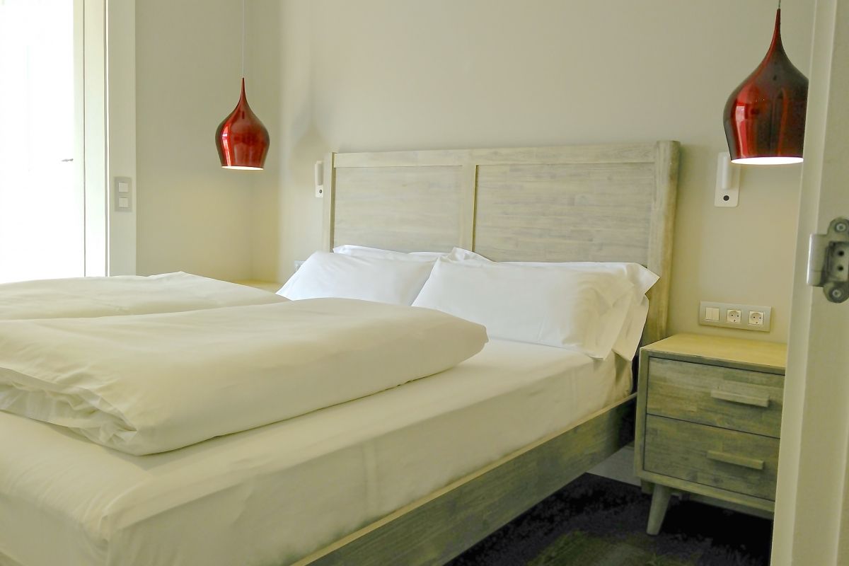 beautiful bedroom at Ferran Batik penthouse in Pedralbes Barcelona