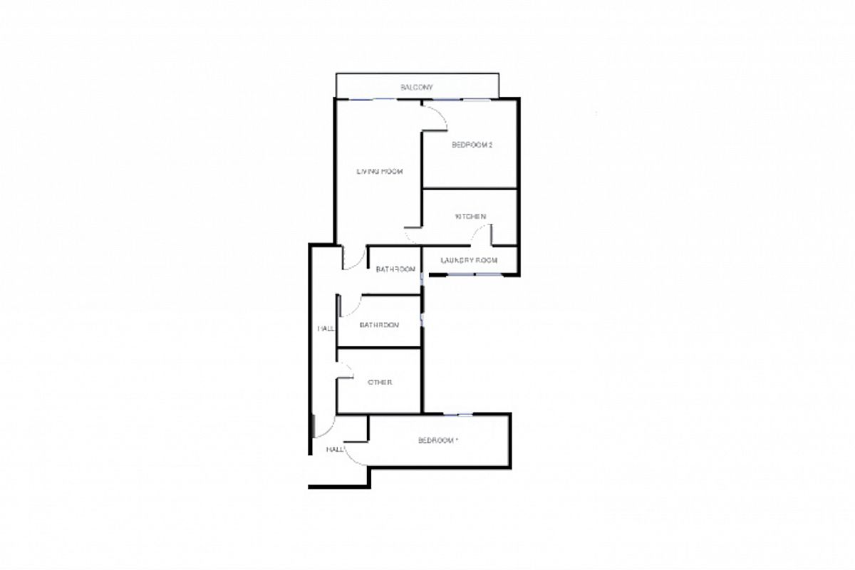 floor plan of the Ascot apartment in Barcelona for short term rentals
