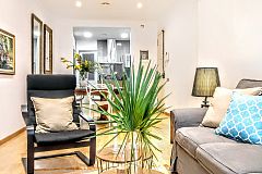 interior design at the Parsifal living area in Barcelona short term apartment rental