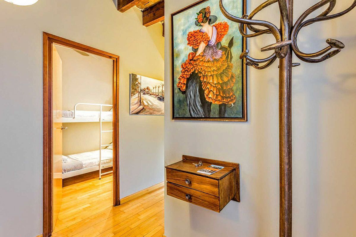 art paintings fill the walls at the ArtBlue corporate rental in Barcelona Eixample