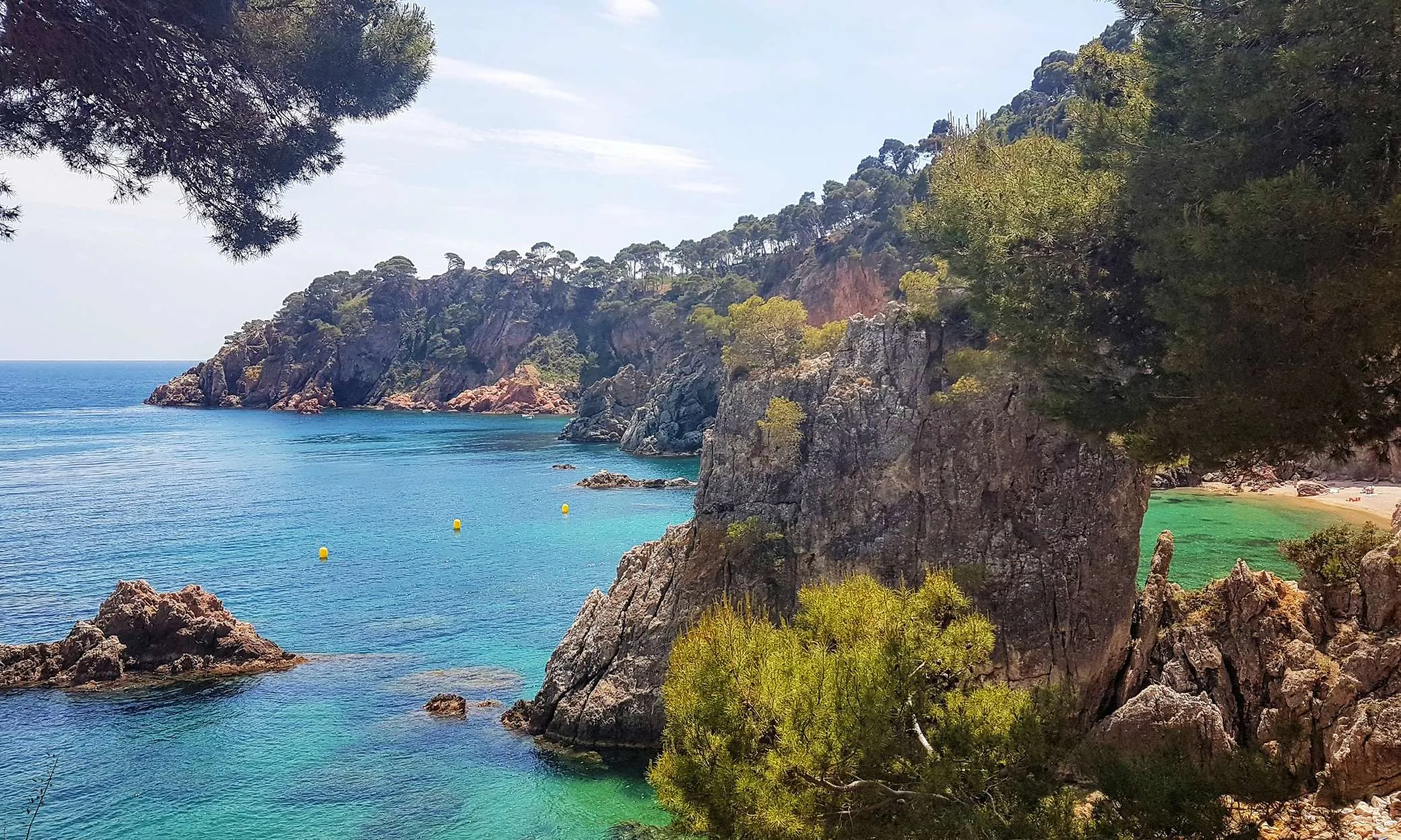 A rocky cove along the Costa Brava coastline near Barcelona